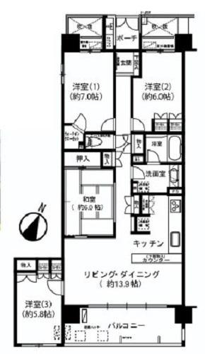 Floor plan. 4LDK, Price 31,900,000 yen, Occupied area 94.93 sq m , Balcony area 12.4 sq m