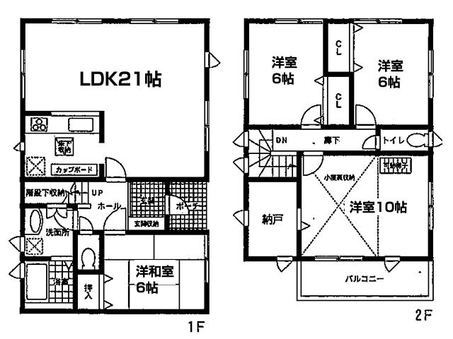 32,800,000 yen, 4LDK + S (storeroom), Land area 145.35 sq m , It is a building area of 113.45 sq m floor plan. Living 21 Pledge! It is very wide