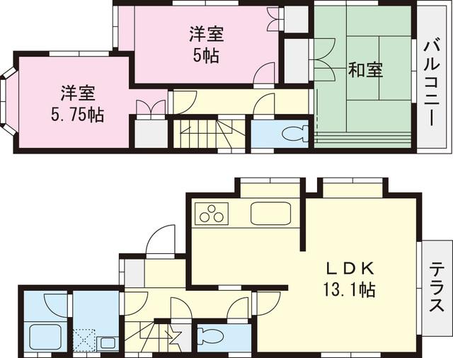 Floor plan. 19,800,000 yen, 3LDK, Land area 77.75 sq m , Building area 72.5 sq m