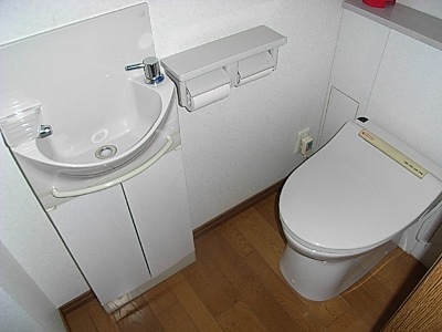 Toilet. To you with bidet.