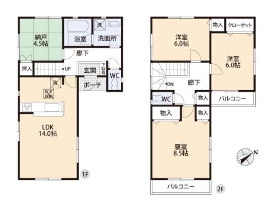 Floor plan. 36,800,000 yen, 3LDK, Land area 100.38 sq m , Building area 93.96 sq m floor plan