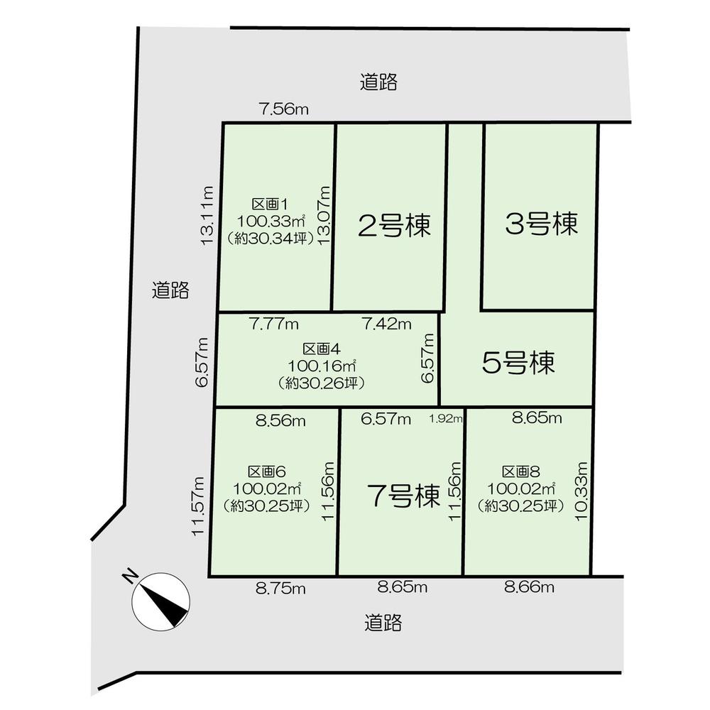 The entire compartment Figure. All eight sections of the subdivision. For more information about the property, Inquiry form ・ Please feel free to inquire phone, etc..