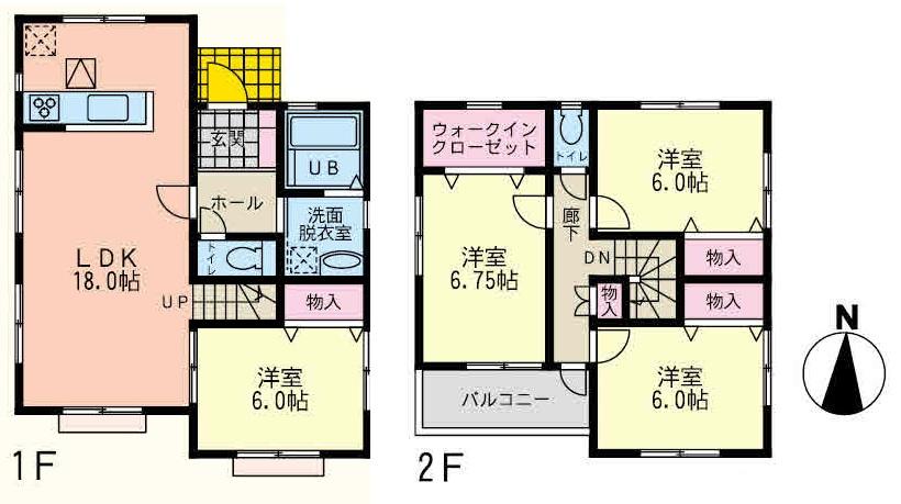 Floor plan. (A Building), Price 43,800,000 yen, 4LDK, Land area 140.15 sq m , Building area 102.68 sq m