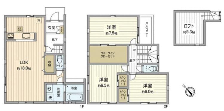 Floor plan. 37,800,000 yen, 3LDK, Land area 131.7 sq m , Building area 96.88 sq m