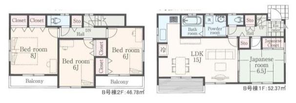 Floor plan. 39,800,000 yen, 4LDK, Land area 125 sq m , Building area 99.15 sq m