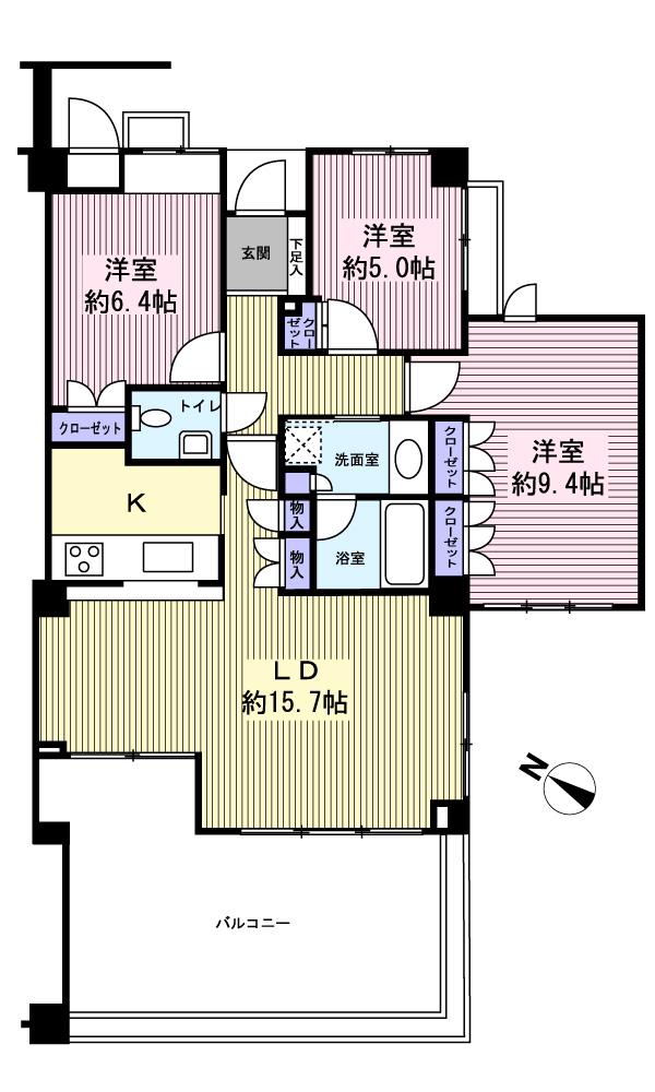 Floor plan. 3LDK, Price 19.9 million yen, Occupied area 84.44 sq m
