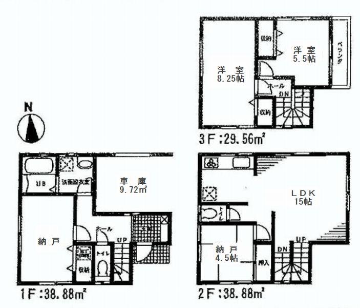 Floor plan. 27,800,000 yen, 2LDK + 2S (storeroom), Land area 81.12 sq m , Building area 107.32 sq m