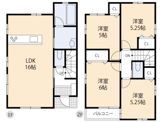 Floor plan. 34,058,000 yen, 3LDK, Land area 80.64 sq m , Building area 85.28 sq m floor plan