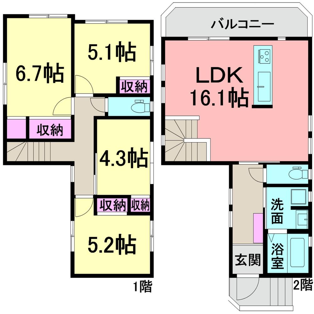 Floor plan. (C Building), Price 38,958,000 yen, 4LDK, Land area 116.57 sq m , Building area 92.84 sq m