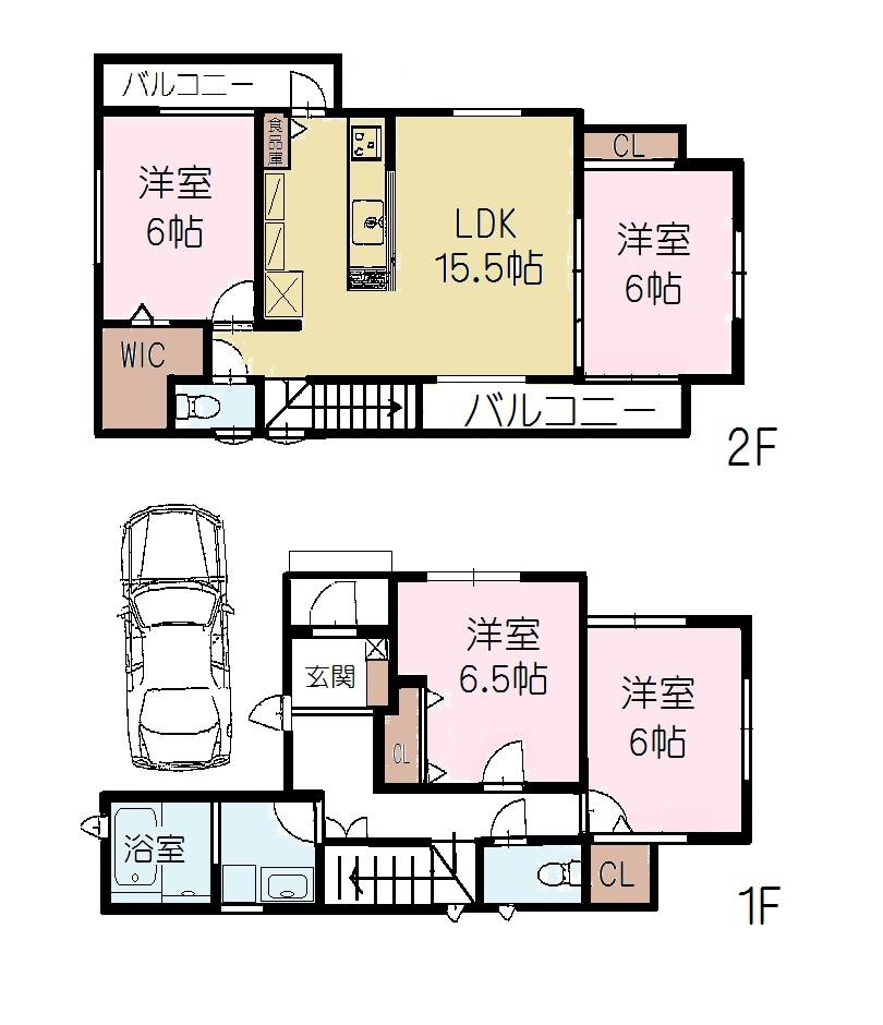 Floor plan. 42,800,000 yen, 4LDK, Land area 106.32 sq m , The kitchen in the building area 109.71 sq m all room 6 Pledge or more come with a pantry shelf and the back door.
