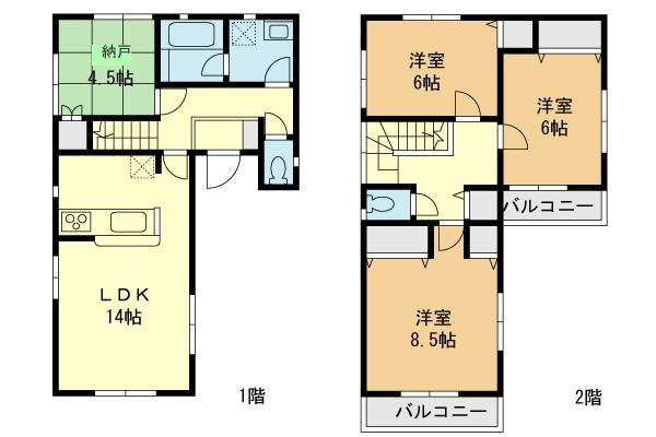 Floor plan. (5 Building), Price 36,800,000 yen, 3LDK+S, Land area 100.38 sq m , Building area 93.96 sq m