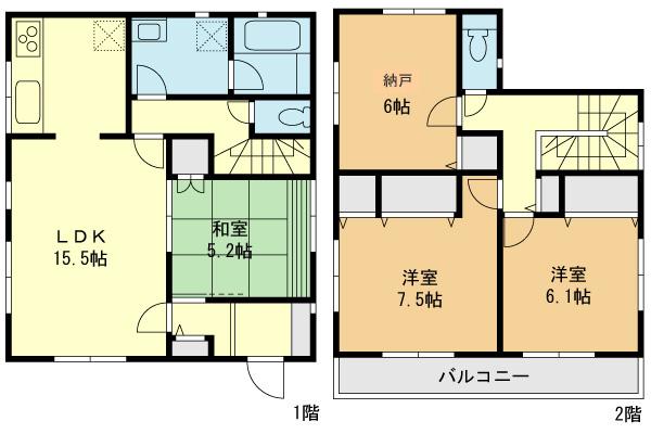 Floor plan. (6 Building), Price 38,800,000 yen, 3LDK+S, Land area 100.58 sq m , Building area 97.59 sq m