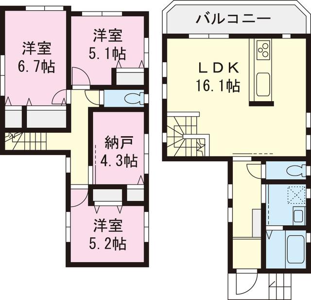 Floor plan. 38,958,000 yen, 3LDK+S, Land area 116.57 sq m , Building area 92.84 sq m