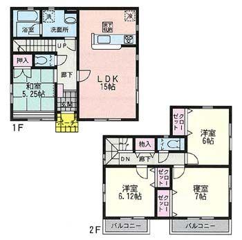 Floor plan. 35,800,000 yen, 4LDK, Land area 100.03 sq m , Building area 95.37 sq m