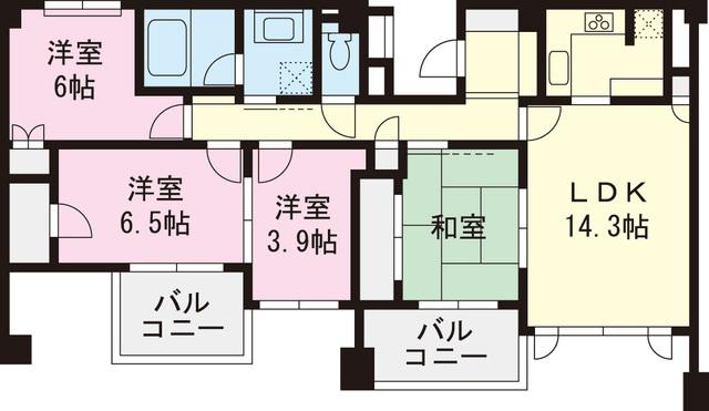 Floor plan. 4LDK, Price 36,300,000 yen, Occupied area 85.97 sq m , Balcony area 11.55 sq m