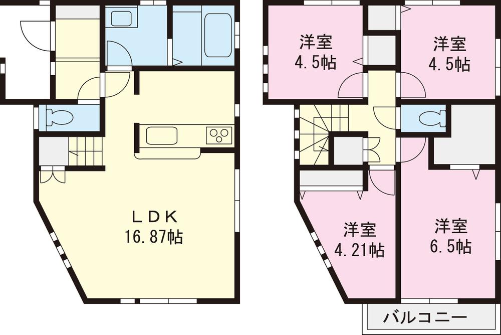 Floor plan. (3 Building), Price 37,958,000 yen, 4LDK, Land area 101.05 sq m , Building area 88.29 sq m