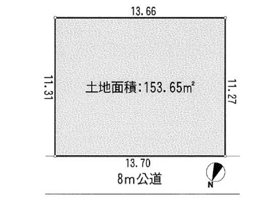 Compartment figure. Land price 90 million yen, Land area 153.65 sq m compartment view