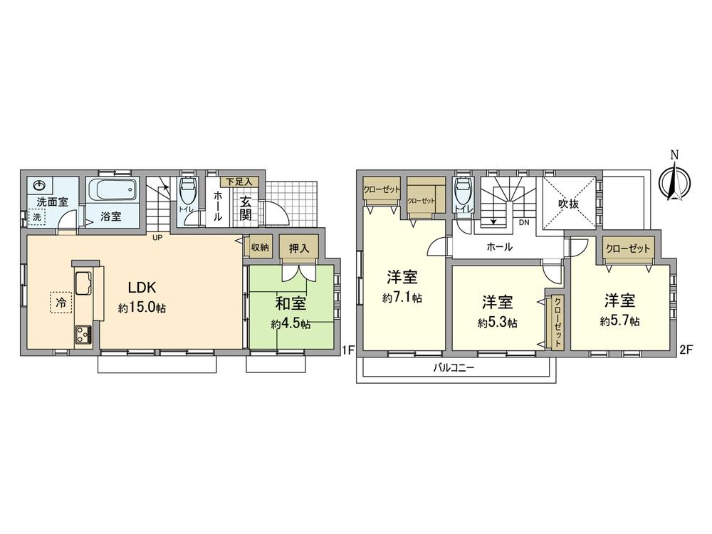 Floor plan. (20 Building), Price 37,960,000 yen, 4LDK, Land area 100.23 sq m , Building area 91.71 sq m