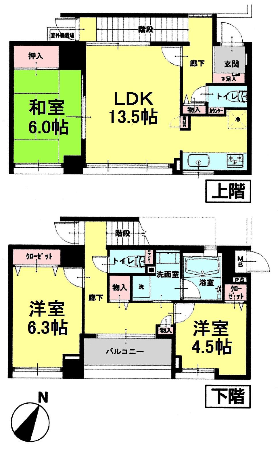 Floor plan. 3LDK, Price 27,900,000 yen, Occupied area 81.44 sq m , Balcony area 3.94 sq m floor plan