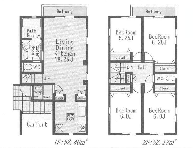 Floor plan. (3 Building), Price 38,800,000 yen, 4LDK, Land area 121.76 sq m , Building area 104.57 sq m