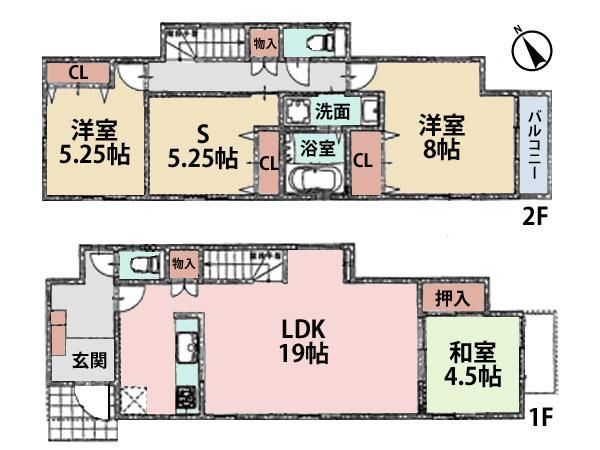 Floor plan. (6 Building), Price 37,800,000 yen, 4LDK, Land area 173.8 sq m , Building area 100.61 sq m