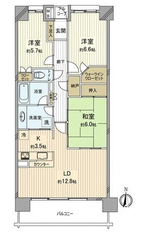 Floor plan. 3LDK, Price 32,800,000 yen, Occupied area 78.96 sq m , Balcony area 11.16 sq m per day ・ Ventilation good!