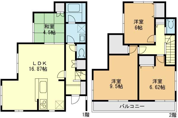 Floor plan. (3 Building), Price 37,800,000 yen, 4LDK, Land area 115.56 sq m , Building area 98.81 sq m