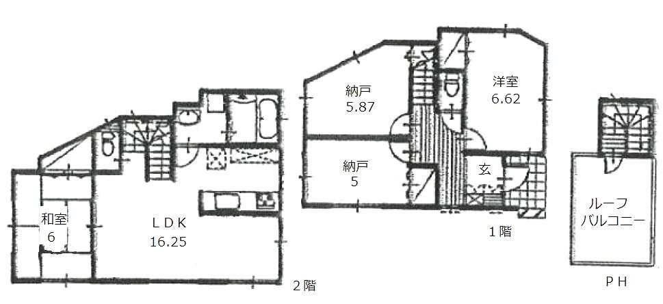 Floor plan. (Building 2), Price 34,900,000 yen, 2LDK+2S, Land area 102 sq m , Building area 94.18 sq m