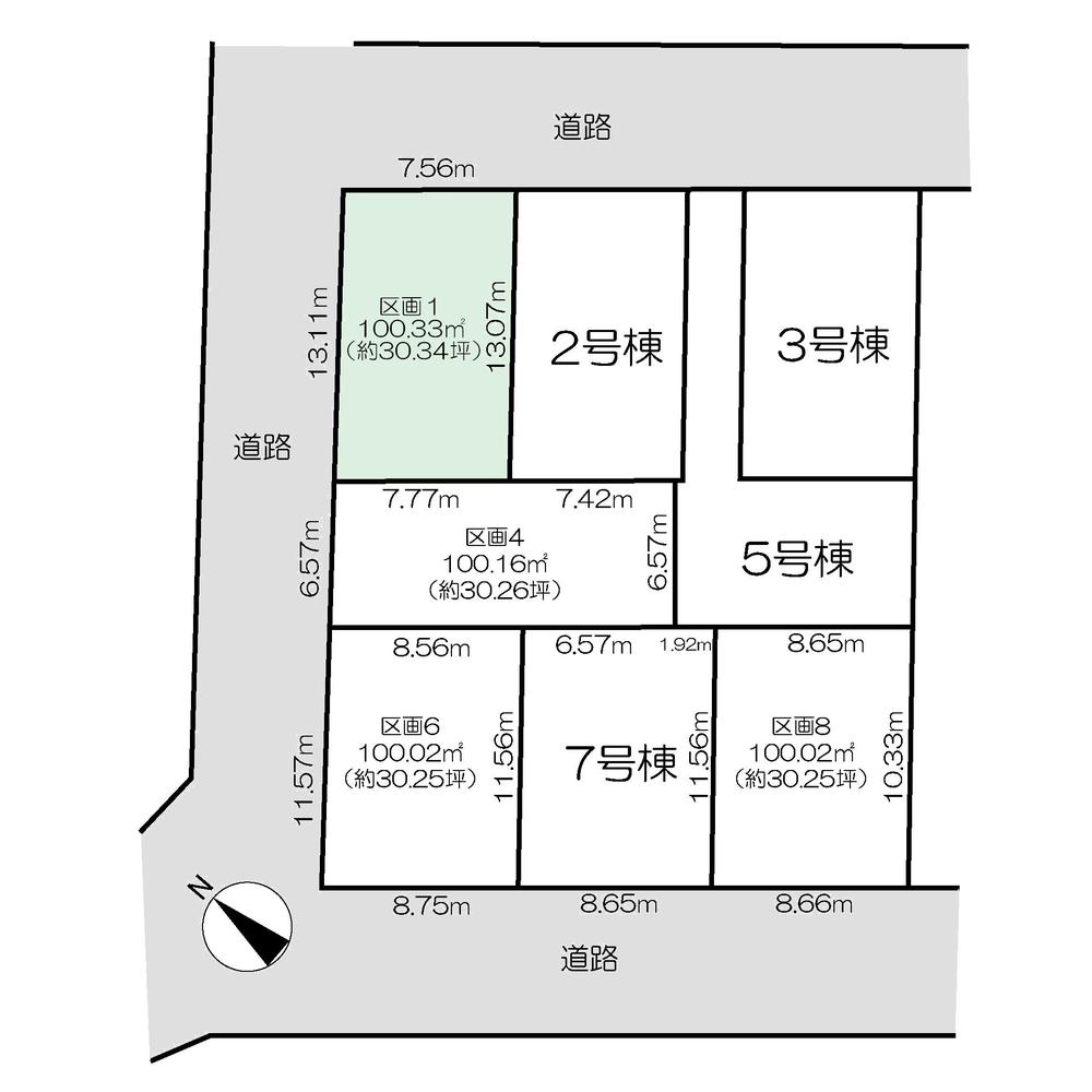 Compartment figure. Land price 24.5 million yen, Land area 100.37 sq m