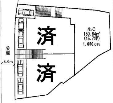Compartment figure. Land price 16.5 million yen, Land area 150.84 sq m