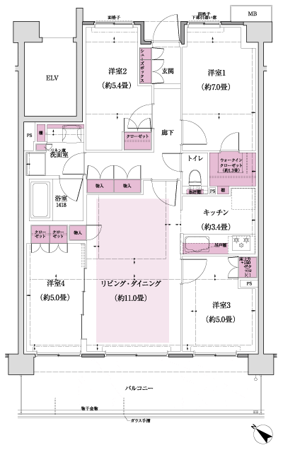 Floor: 4LDK + WIC, the occupied area: 81.68 sq m, Price: TBD
