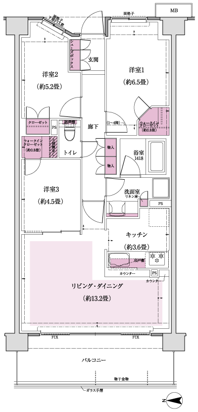 Floor: 3LDK + 2WIC, occupied area: 73.78 sq m, Price: TBD