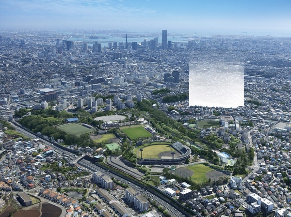 In local and aerial photographs in and around the (April 2012), The white light or the like to CG synthesis in local, Which it was subjected to a CG processing such as darker the color of the sky of the change and the green color, In fact and it may be slightly different