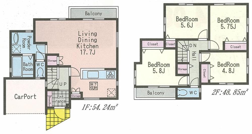 Floor plan. (4 Building), Price 39,800,000 yen, 4LDK, Land area 124.4 sq m , Building area 103.09 sq m
