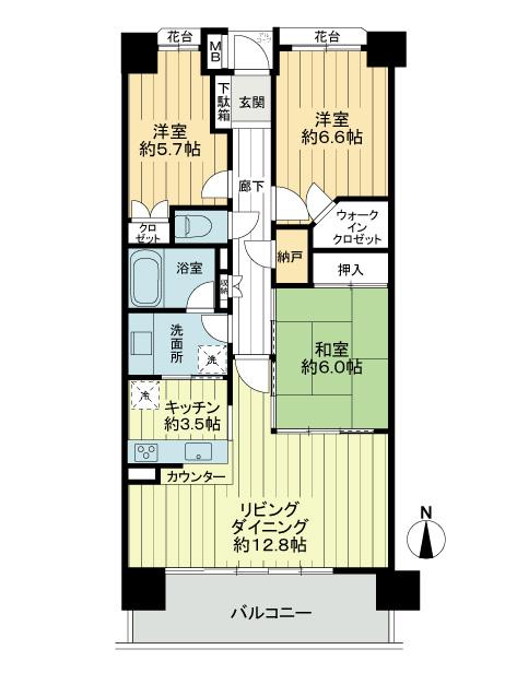 Floor plan. 3LDK + S (storeroom), Price 31,800,000 yen, Occupied area 78.96 sq m , Balcony area 11.16 sq m