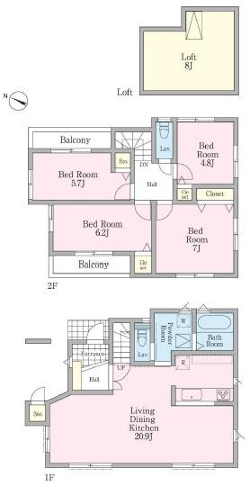 Floor plan. 42,800,000 yen, 4LDK, Land area 116 sq m , Building area 99.99 sq m