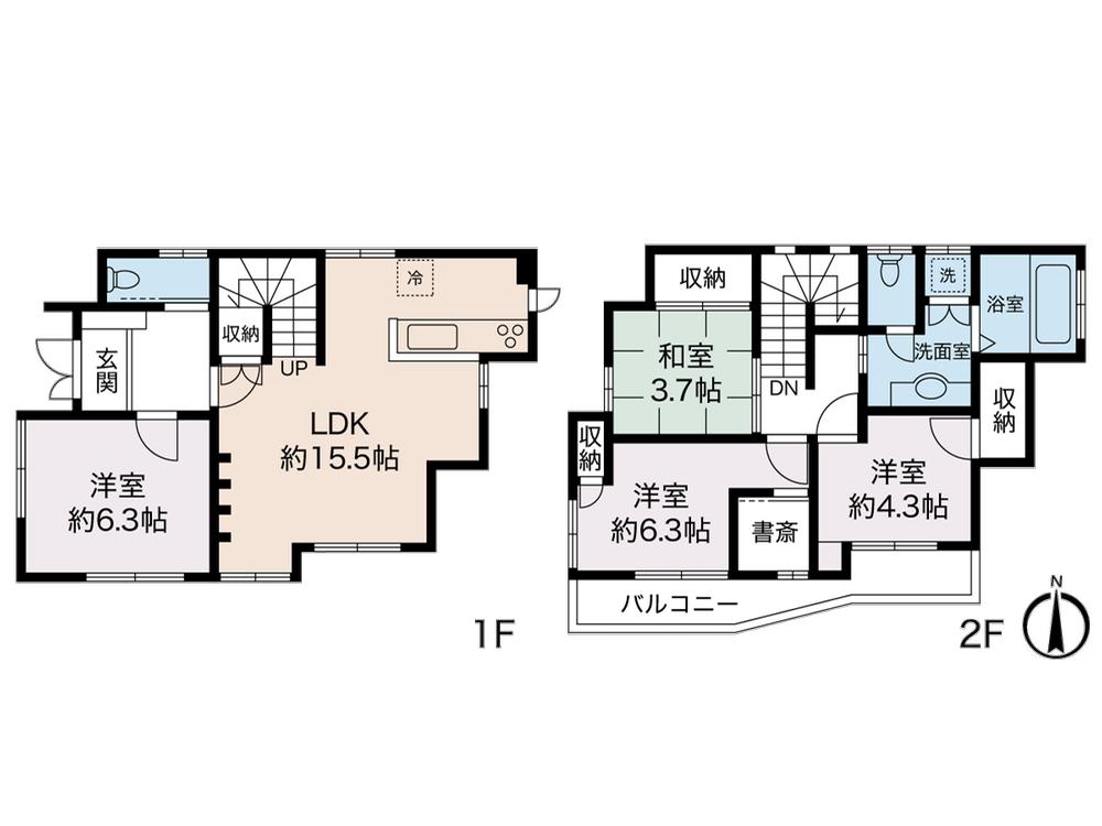 Floor plan. 27,800,000 yen, 4LDK, Land area 131.43 sq m , Building area 93 sq m
