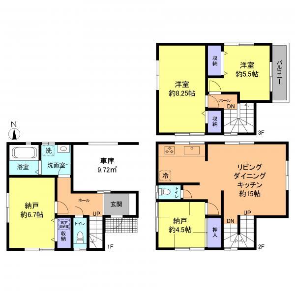 Floor plan. 25,800,000 yen, 4LDK, Land area 81.12 sq m , Building area 97.6 sq m