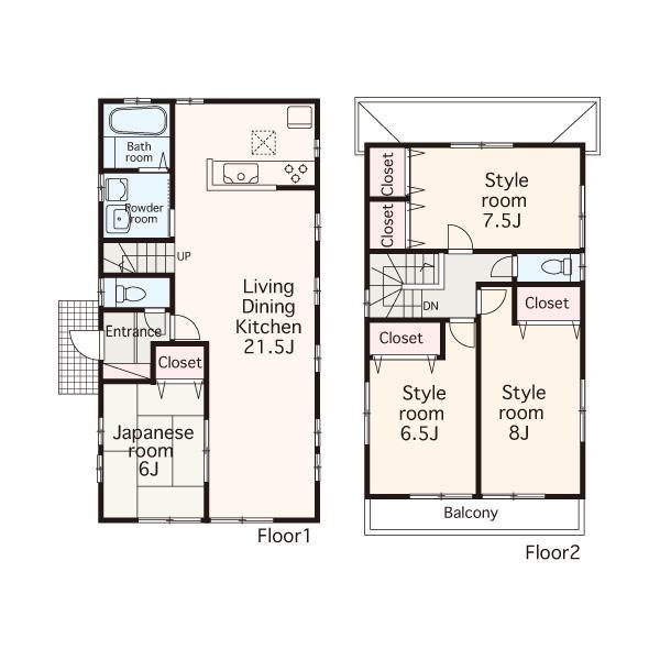 Floor plan. 37,800,000 yen, 4LDK, Land area 126.65 sq m , Building area 109.3 sq m