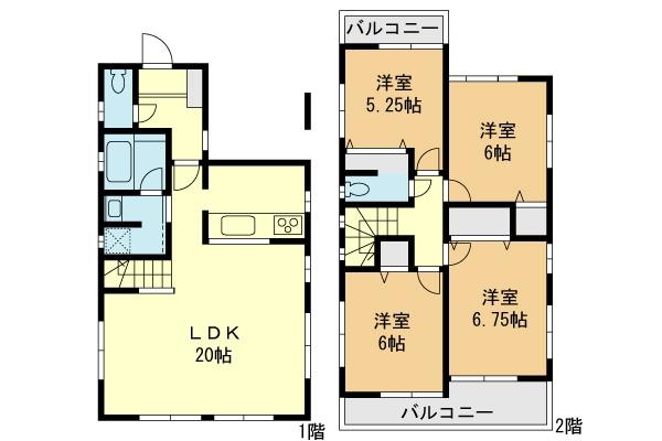 Floor plan. 42,958,000 yen, 4LDK, Land area 105.01 sq m , Building area 102.86 sq m floor plan