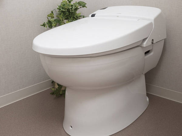 Toilet.  [Stylish tank-less type of toilet] It has adopted a tankless type that produces plenty of room space. Toilet bowl scratches, Strongly to dirt, Also reduces breeding of bacteria with silver ion power. (Same specifications)