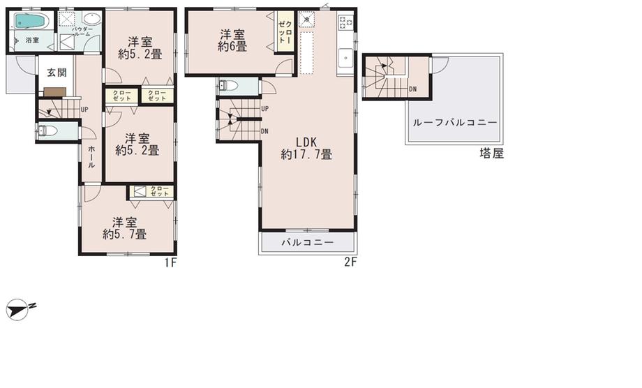 Floor plan. 33,800,000 yen, 4LDK, Land area 103.72 sq m , Building area 96.67 sq m