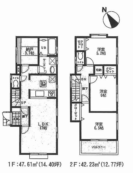 Floor plan. (1 Building), Price 27,800,000 yen, 3LDK+S, Land area 130.97 sq m , Building area 89.84 sq m