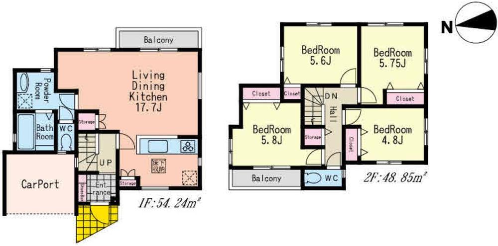 Floor plan. (4), Price 39,800,000 yen, 4LDK, Land area 124.4 sq m , Building area 103.09 sq m