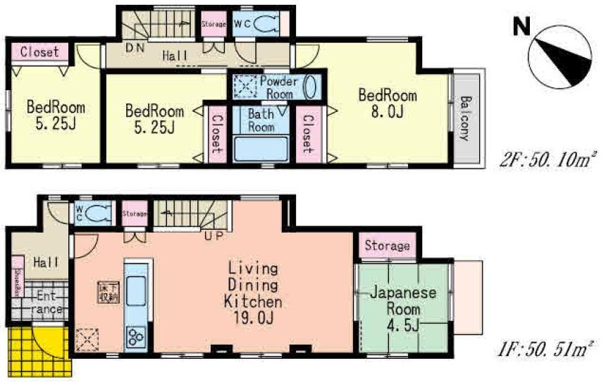Floor plan. (6), Price 37,800,000 yen, 4LDK, Land area 173.8 sq m , Building area 100.61 sq m