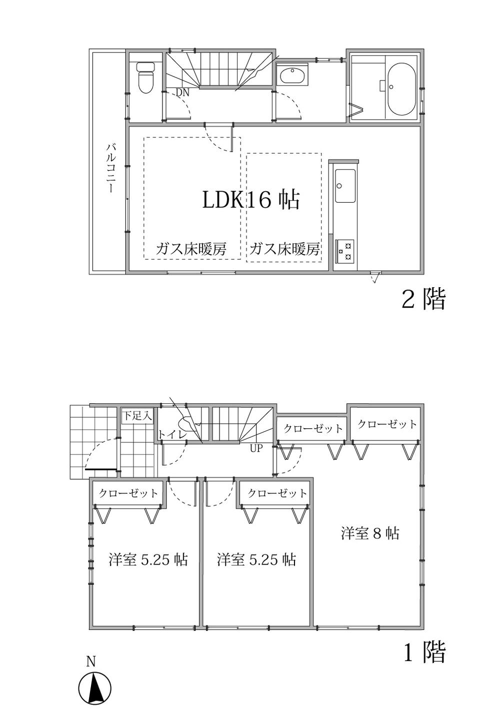 Floor plan. (B Building), Price 36,800,000 yen, 3LDK, Land area 103.33 sq m , Building area 82.39 sq m