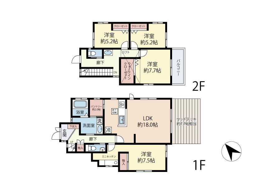 Floor plan. 52,800,000 yen, 4LDK, Land area 423.79 sq m , Building area 118.2 sq m