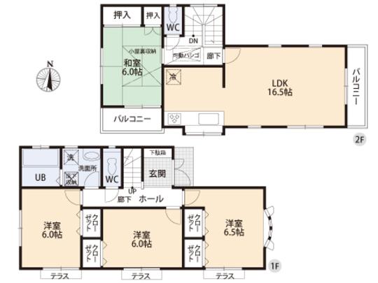 Floor plan. 29,800,000 yen, 4LDK, Land area 109.15 sq m , Building area 97.2 sq m floor plan