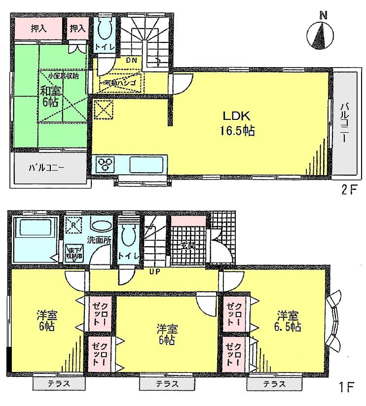 Floor plan. 29,800,000 yen, 4LDK, Land area 109.15 sq m , Building area 97.2 sq m floor plan