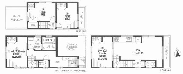 Floor plan. 31,800,000 yen, 2LDK + 2S (storeroom), Land area 58.56 sq m , Building area 93.28 sq m